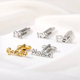 Custom Name Cufflinks Stainless Steel Logo Letter Wedding Charm