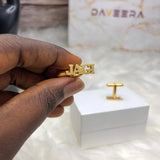 Custom Name Cufflinks Stainless Steel Logo Letter Wedding Charm