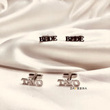 Custom Name Cufflinks Stainless Steel Logo Letter Wedding Charm