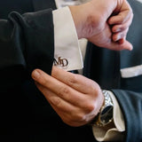 Custom Name Cufflinks Stainless Steel Logo Letter Wedding Charm