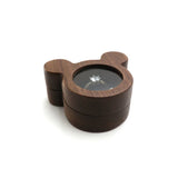 Personalized Name Date Earrings Stud Jewelry Walnut Wood Diamond Ring Gift Box
