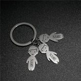 Custom Date Keychain for Family Kids Stainless Steel Gift