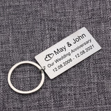 Personalized Name Date Keychain Wedding Anniversary Gift