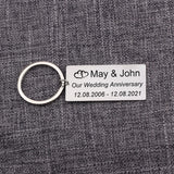 Personalized Name Date Keychain Wedding Anniversary Gift