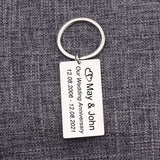 Personalized Name Date Keychain Wedding Anniversary Gift