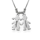 Personalized Name & Date Necklace - Boy or Girl - Silver