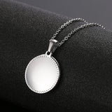 Personalized Name Date Necklace Stainless Steel Coin Pendant Choker Jewelry