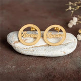 Personalized Name Earring for Women Initial Cursive Letter Stud Earring