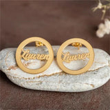 Personalized Name Earring for Women Initial Cursive Letter Stud Earring
