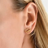 Heart Initial Cursive Letter Earring Stainless Steel Personalized Name Stud
