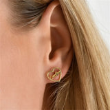 Heart Initial Cursive Letter Earring Stainless Steel Personalized Name Stud