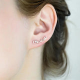 Personalized Name Earrings Stainless Steel Stud Earring Ear Jewelry Brincos