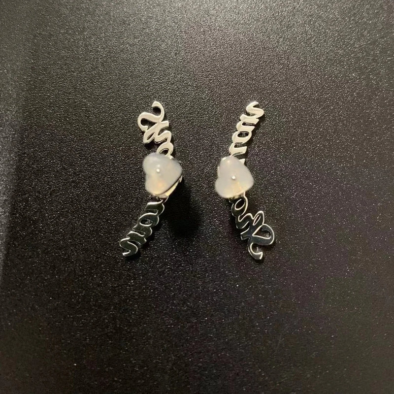 Personalized Initial Letter Stud Earrings Stainless Steel Earring Jewelry