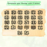 Custom Name Earrings Stainless Steel Initials Letters Jewelry