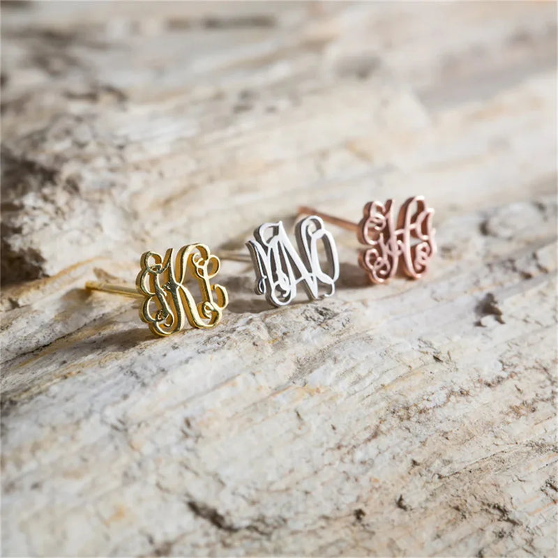 Custom Name Earrings Stainless Steel Initials Letters Jewelry