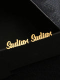 Name Earrings Stainless Steel Initial Letter Nameplate St