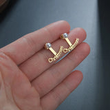 Customized CZ Name Earrings Stainless Steel Letter Jewelry