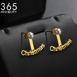 Customized CZ Name Earrings Stainless Steel Letter Jewelry