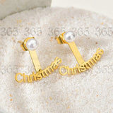 Customized CZ Name Earrings Stainless Steel Letter Jewelry