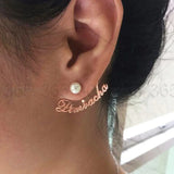 Customized CZ Name Earrings Stainless Steel Letter Jewelry