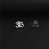 Custom Initial Cursive Nameplate Stud Earrings for Women