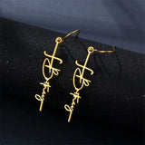 Custom Name Earrings Stainless Steel Drop Earring