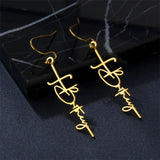 Custom Name Earrings Stainless Steel Drop Earring