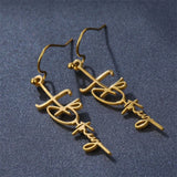 Custom Name Earrings Stainless Steel Drop Earring