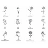 Personalized Name Earrings Twelve Birth Flowers Stainless Steel Jewelry