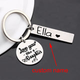 Love You Like A Daughter Name Keychain