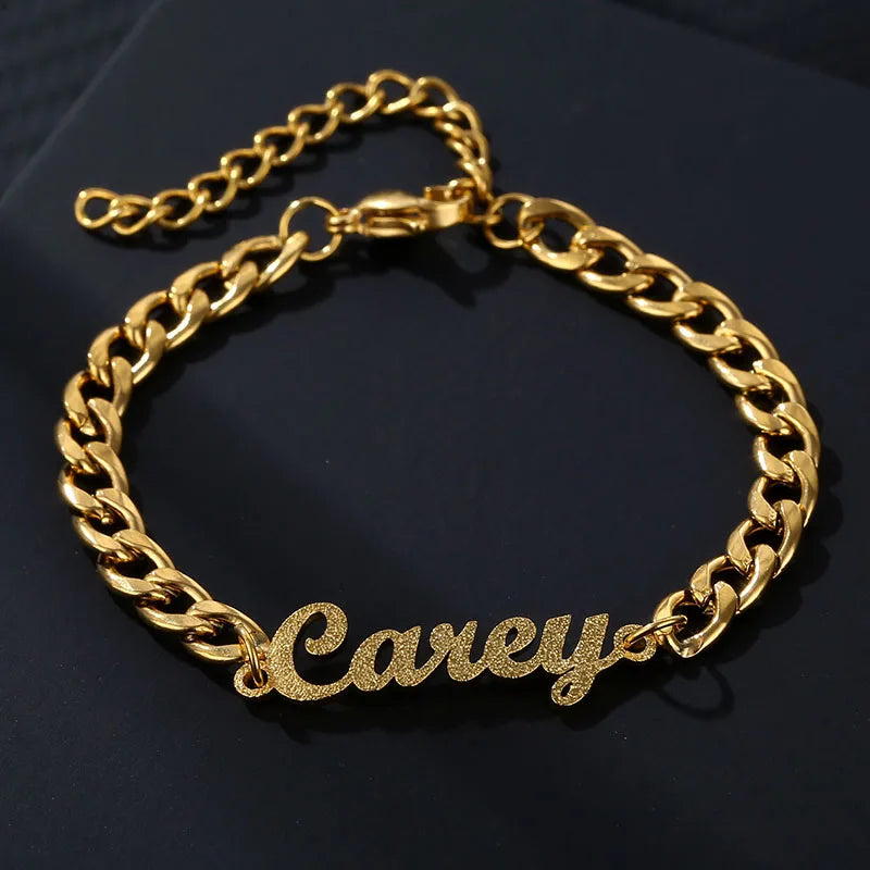 Personalized Name Cuban Chain Bracelet, Men's Gift