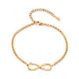 Personalized Stainless Steel Infinite Bracelet Women Engraved Love Bangle