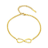 Personalized Stainless Steel Infinite Bracelet Women Engraved Love Bangle