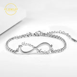 Personalized Stainless Steel Infinite Bracelet Women Engraved Love Bangle