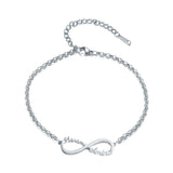 Personalized Stainless Steel Infinite Bracelet Women Engraved Love Bangle