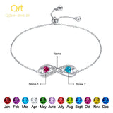 Personalized Name Infinity Bracelet Stainless Steel Handwriting Bangle