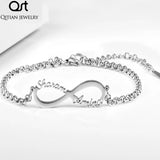 Custom Infinity Bracelet Stainless Steel Handwriting Love Bangle