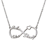 Personalized Infinity Necklace with Any Names Stainless Steel Pendant
