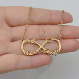 Personalized Infinity Necklace with Any Names Stainless Steel Pendant
