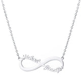 Personalized Name Infinity Necklace Women Stainless Steel Choker Pendant