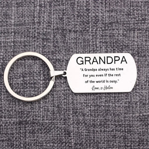 Personalized Name Keychain for Grandpa - Father's Gift Keyring