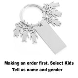 Personalized Family Keychains with Boy and Girl Name Plates