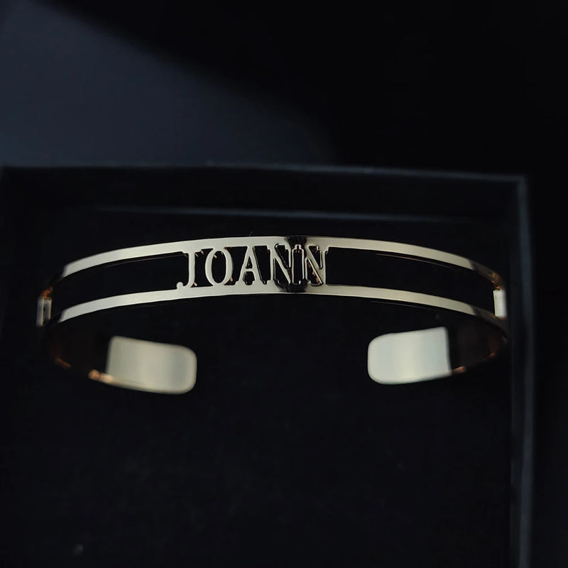 Custom Name Bangle Stainless Steel Cuff