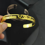 Custom Name Bangle Stainless Steel Cuff