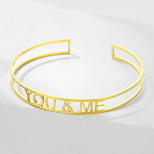 Personalized Name Bangle Stainless Steel Couple Bracelet, Women Jewelry
