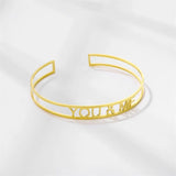 Personalized Name Bangle Stainless Steel Couple Bracelet, Women Jewelry