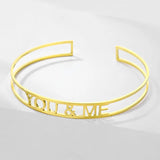 Personalized Name Bangle Stainless Steel Couple Bracelet, Women Jewelry