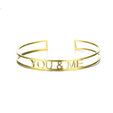 Personalized Name Bangle Stainless Steel Couple Bracelet, Women Jewelry