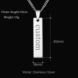 Personalized Name Necklace Blank Bar Tag Pendant Necklace