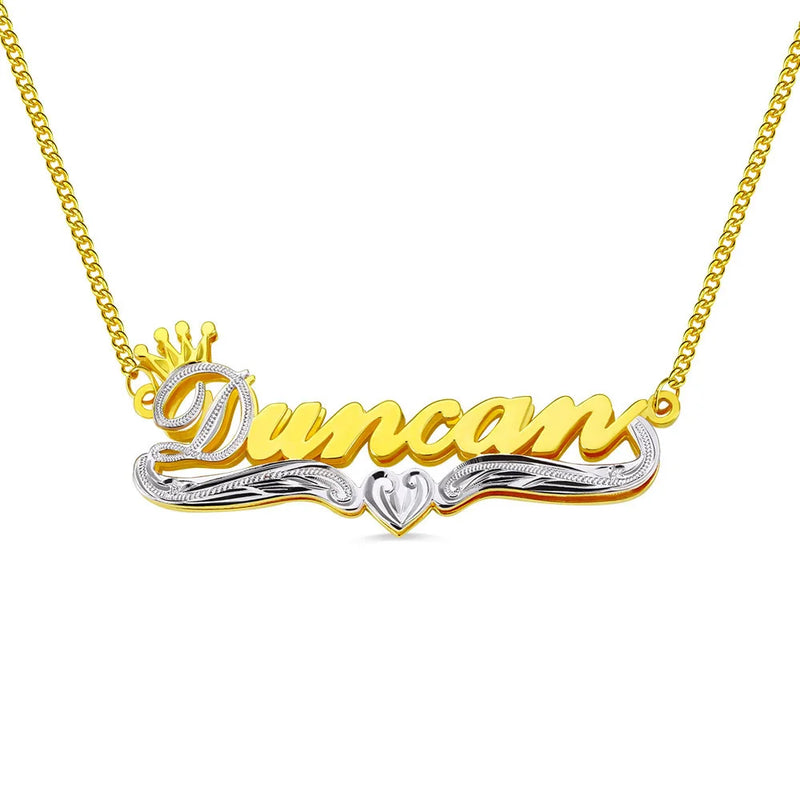 Personalized Name Necklace Choker Letter Pendant Nameplate Women Men